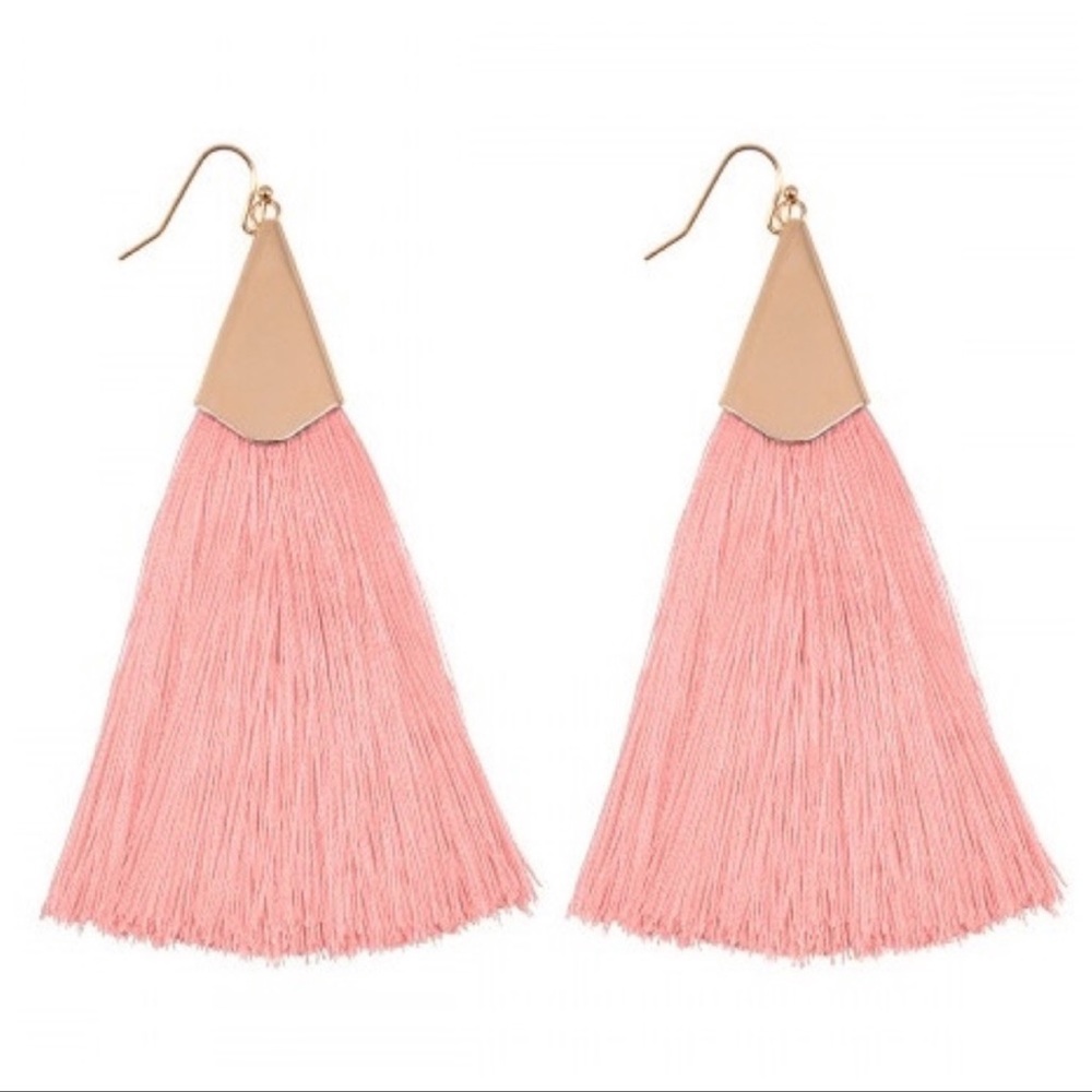 DUSTY PINK | Boho tassel earrings